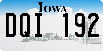 IA license plate DQI192
