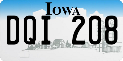 IA license plate DQI208
