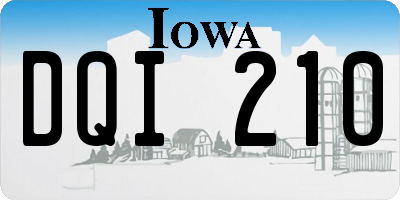 IA license plate DQI210