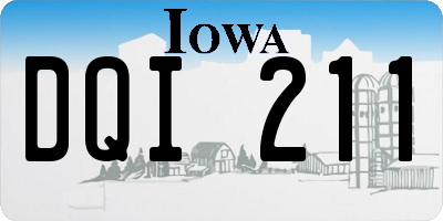 IA license plate DQI211