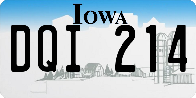 IA license plate DQI214