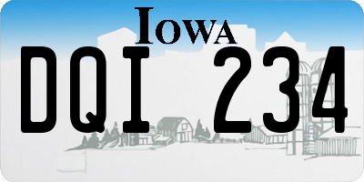 IA license plate DQI234