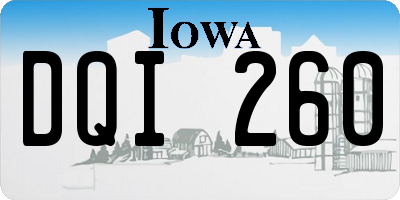 IA license plate DQI260