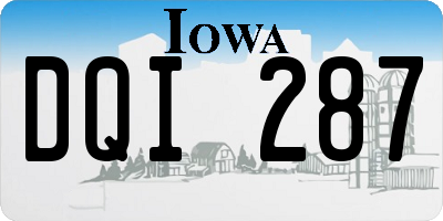 IA license plate DQI287