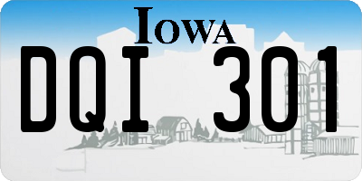 IA license plate DQI301