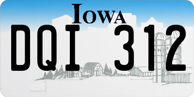 IA license plate DQI312