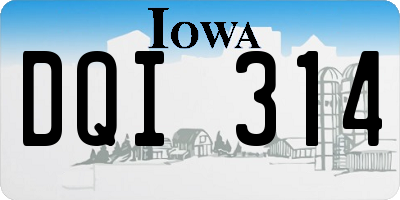 IA license plate DQI314