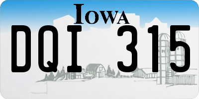 IA license plate DQI315