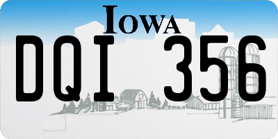 IA license plate DQI356