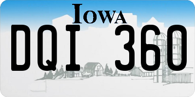 IA license plate DQI360
