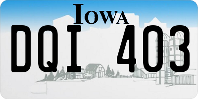IA license plate DQI403