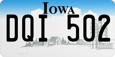 IA license plate DQI502