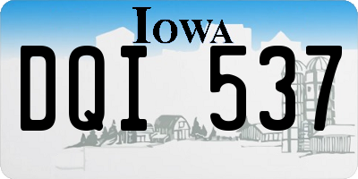 IA license plate DQI537