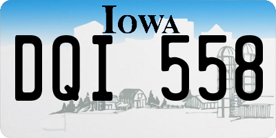 IA license plate DQI558