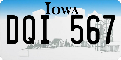 IA license plate DQI567