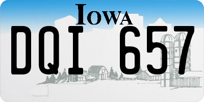 IA license plate DQI657