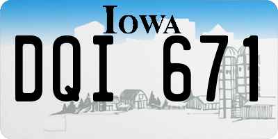 IA license plate DQI671