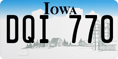 IA license plate DQI770