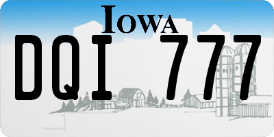 IA license plate DQI777