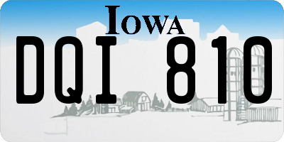 IA license plate DQI810