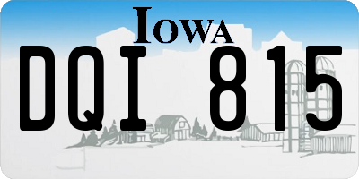 IA license plate DQI815