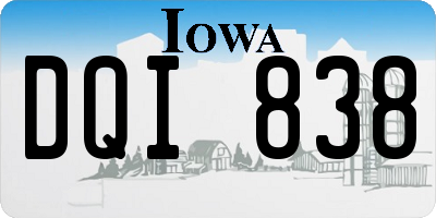IA license plate DQI838