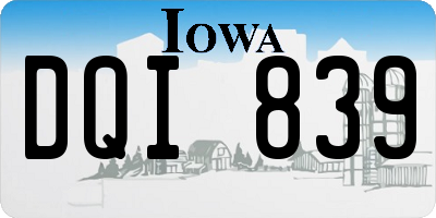 IA license plate DQI839