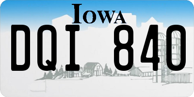 IA license plate DQI840