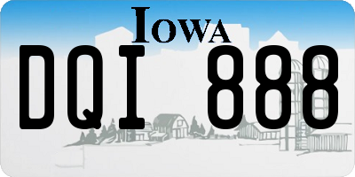 IA license plate DQI888