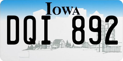 IA license plate DQI892