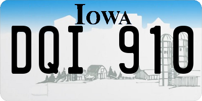IA license plate DQI910