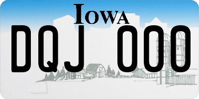 IA license plate DQJ000