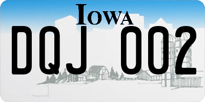 IA license plate DQJ002
