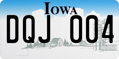 IA license plate DQJ004