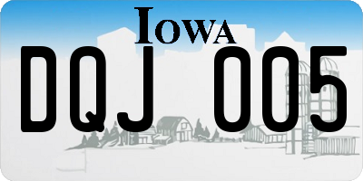 IA license plate DQJ005