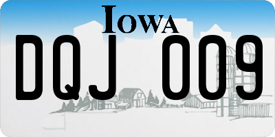 IA license plate DQJ009