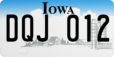 IA license plate DQJ012