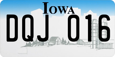 IA license plate DQJ016