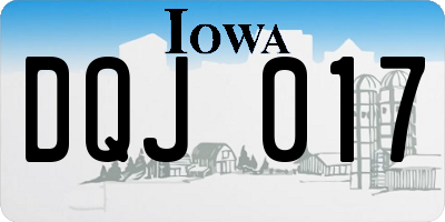 IA license plate DQJ017
