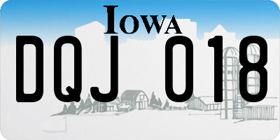 IA license plate DQJ018