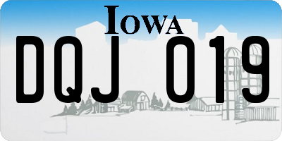IA license plate DQJ019
