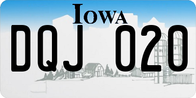IA license plate DQJ020