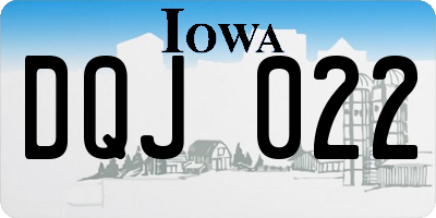 IA license plate DQJ022