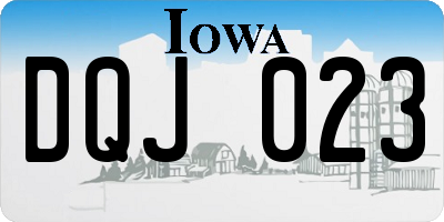 IA license plate DQJ023