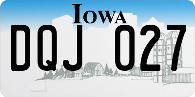 IA license plate DQJ027
