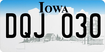 IA license plate DQJ030