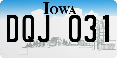 IA license plate DQJ031