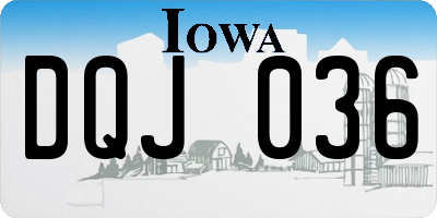 IA license plate DQJ036