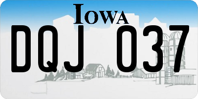 IA license plate DQJ037
