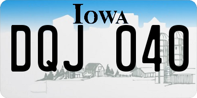 IA license plate DQJ040